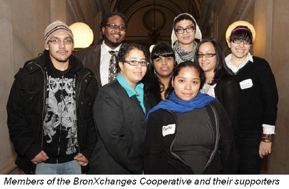 Members of the BronXchanges Cooperative and their supporters