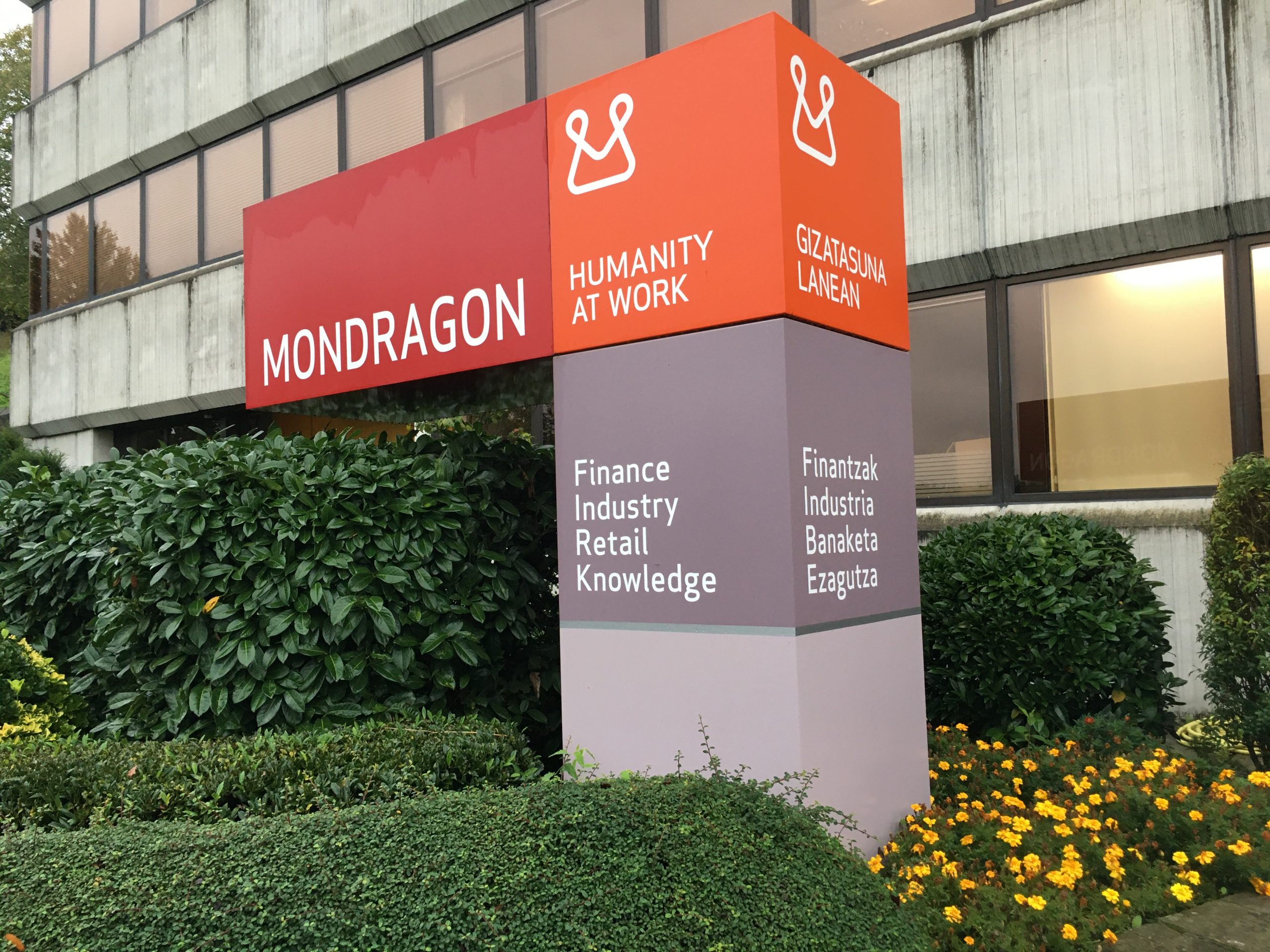 Sign at Mondragon Cooperative Corporation.