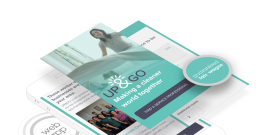 advertising image for Up & Go platform co-op. 