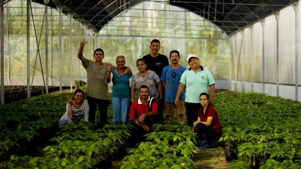 Workers of the Social Production Company Che Guevara 2021 of the Che Guevara Commune, in the Mérida state.