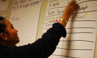 <em>Youth collect ideas for participatory budgeting in Seattle. (Facebook/PBP)</em>